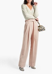 IRO - Averill belted pleated slub woven wide-leg pants - Pink - FR 34