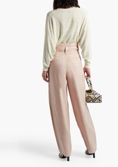 IRO - Averill belted pleated slub woven wide-leg pants - Pink - FR 34