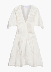 IRO - Balco frayed pleated linen and TENCEL™-blend mini dress - White - FR 34