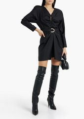 IRO - Baomi ruched belted wool-twill mini dress - Black - FR 40