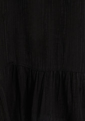 IRO - Bilam lace-trimmed plissé crepe de chine mini dress - Black - FR 34