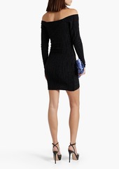 IRO - Cabera cold-shoulder metallic jacquard-knit mini dress - Black - FR 34