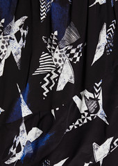 IRO - Cameo asymmetric printed silk crepe de chine maxi skirt - Black - FR 34