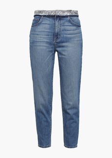 IRO - Jones cropped sequin-embellished high-rise slim-leg jeans - Blue - 25