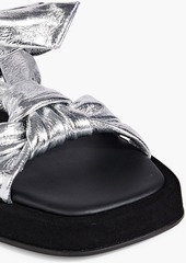 IRO - Doofy metallic textured-leather slingback sandals - Metallic - EU 39