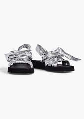 IRO - Doofy metallic textured-leather slingback sandals - Metallic - EU 39