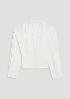 IRO - Elea organza-trimmed crepe blouse - White - FR 34
