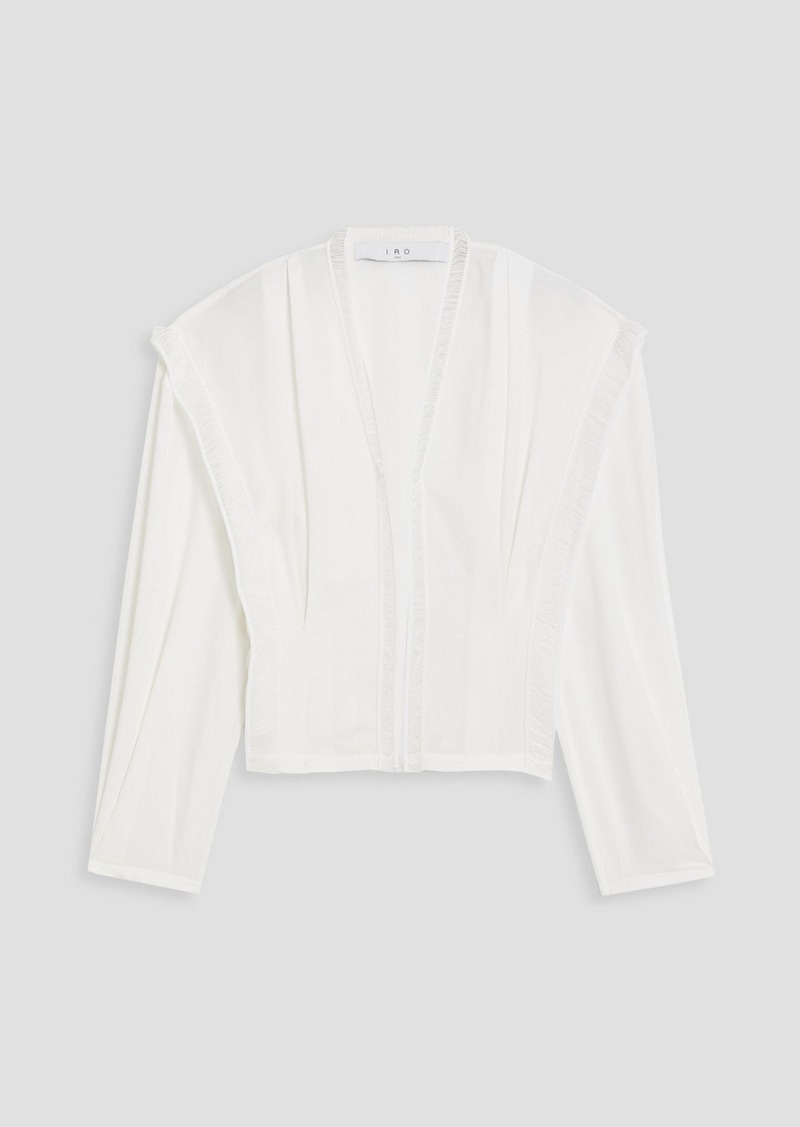 IRO - Elea organza-trimmed crepe blouse - White - FR 36