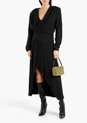 IRO - Elmas asymmetric wrap-effect crepe dress - Black - FR 34