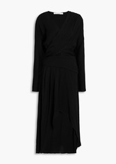 IRO - Elmas asymmetric wrap-effect crepe dress - Black - FR 34