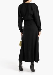 IRO - Elmas asymmetric wrap-effect crepe dress - Black - FR 34