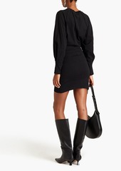 IRO - Elona draped cotton-jersey mini dress - Black - XL