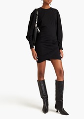 IRO - Elona draped cotton-jersey mini dress - Black - XL