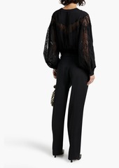 IRO - Finra lace-paneled crepe blouse - Black - FR 36