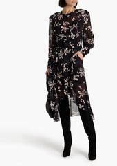 IRO - Iliona asymmetric floral-print chiffon dress - Black - FR 38