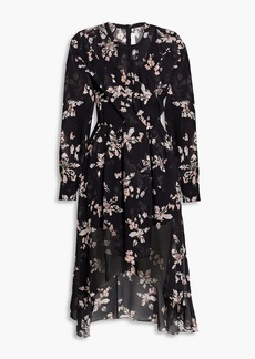 IRO - Iliona asymmetric floral-print chiffon dress - Black - FR 38