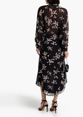 IRO - Ilyosi asymmetric floral-print chiffon skirt - Black - FR 34