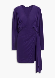 IRO - Inima silk crepe de chine mini wrap dress - Purple - FR 32