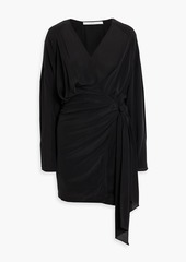 IRO - Inima silk crepe de chine mini wrap dress - Black - FR 40