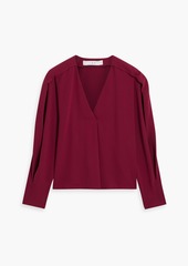 IRO - Janic pleated crepe top - Burgundy - FR 34