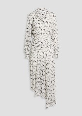 IRO - Jensen asymmetric printed fil coupé georgette midi dress - White - FR 40