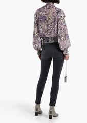 IRO - Jonas tie-neck printed silk crepe de chine blouse - Purple - FR 34