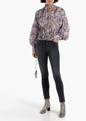 IRO - Jonas tie-neck printed silk crepe de chine blouse - Purple - FR 34