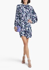 IRO - Kardes cutout printed twill mini dress - Blue - FR 34