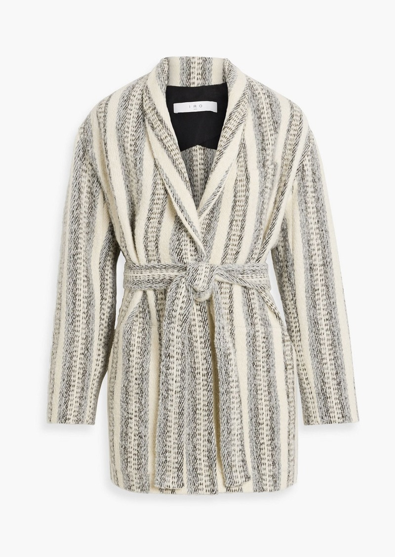 IRO - Kiraz striped brushed tweed coat - Gray - FR 38