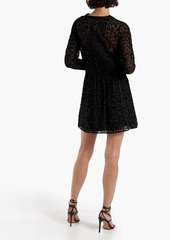 IRO - Layana wrap-effect devoré silk-chiffon mini dress - Black - FR 34