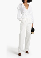 IRO - Leal belted Tencel™ and linen-blend blouse - White - FR 36