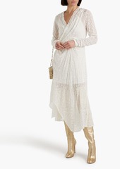 IRO - Lexa wrap-effect devoré silk-chiffon midi dress - White - FR 34