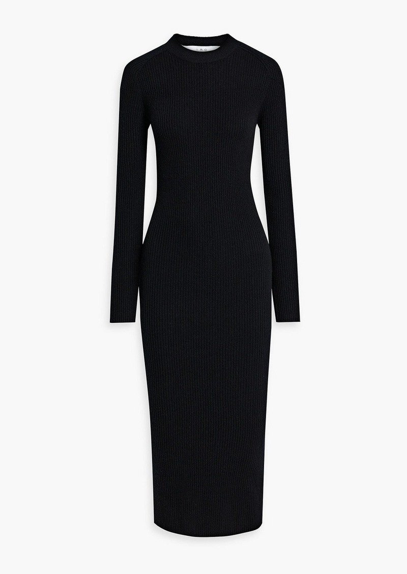 IRO - Liette ribbed cashmere midi dress - Black - XXS