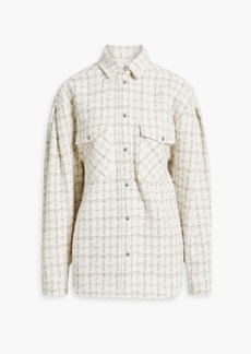 IRO - Louana metallic checked tweed shirt jacket - White - FR 34