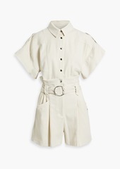 IRO - Belted textured crepe playsuit - White - FR 38