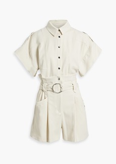 IRO - Belted textured crepe playsuit - White - FR 38