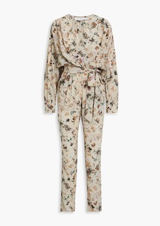 IRO - Mattai wrap-effect floral-print Lyocell and silk-blend jumpsuit - Neutral - FR 34