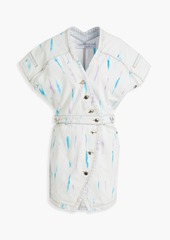 IRO - Meuzal tie-dyed denim mini dress - White - FR 40