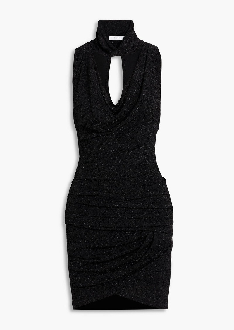 IRO - Mikano cutout metallic stretch-knit mini dress - Black - FR 34