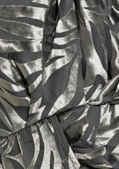 IRO - Nimas one-sleeve draped devoré-velvet mini dress - Gray - FR 34