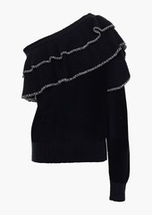 IRO - Damero one-shoulder tiered knitted sweater - Black - XS