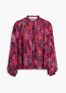 IRO - Paulhi printed fil coupé silk-blend chiffon blouse - Pink - FR 34