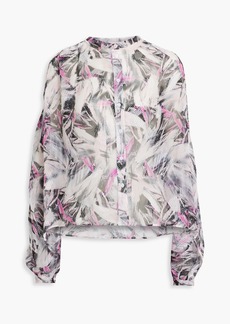 IRO - Paulhi fil coupé printed silk-blend blouse - Pink - FR 40