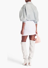 IRO - Ravi checked cotton-blend bouclé-tweed mini skirt - White - FR 36