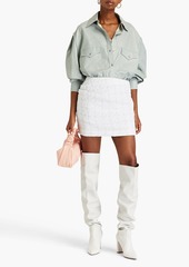 IRO - Ravi checked cotton-blend bouclé-tweed mini skirt - White - FR 36
