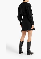 IRO - Rixton pleated crepe mini wrap dress - Black - FR 36