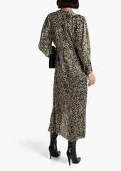 IRO - Romeri pleated leopard-print silk-crepon midi dress - Animal print - FR 34