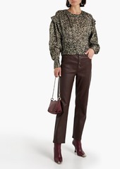 IRO - Rusko ruffled leopard-print silk-crepon blouse - Animal print - FR 40