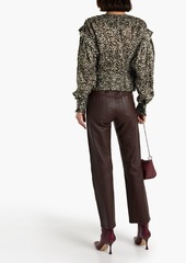 IRO - Rusko ruffled leopard-print silk-crepon blouse - Animal print - FR 40