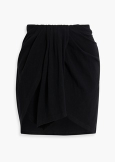 IRO - Serta draped cotton-blend mini skirt - Black - XS